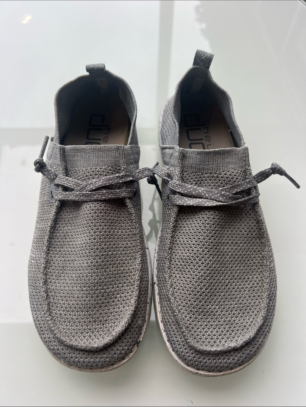 Hey Dude Women's Grey Knit Slip-On Loafers